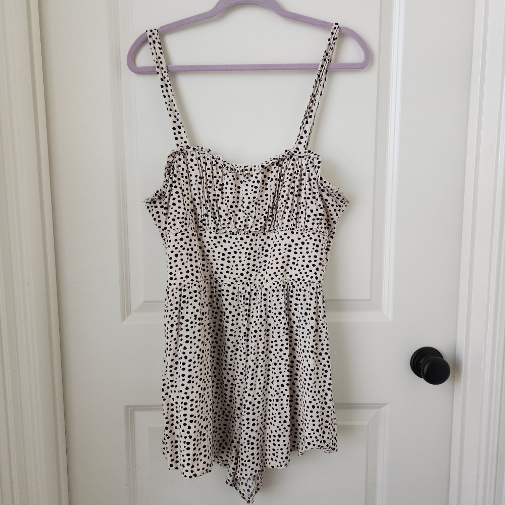 Trixxi Black and White Polka Dot Romper